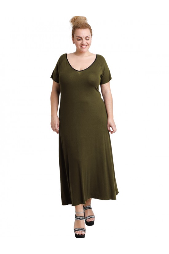 A20-223FK Φόρεμα μακρύ - Χακί