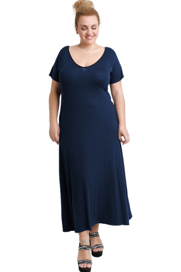 A20-223FK Φόρεμα μακρύ - Μπλε Μαρέν
