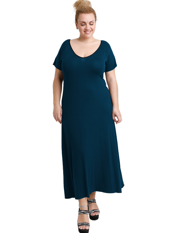 A20-223FK Long dress - Petrol A20-223FK Long dress - Petrol
