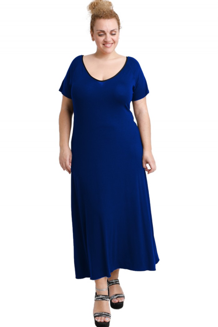 A20-223FK Φόρεμα μακρύ - Μπλε Ρουά