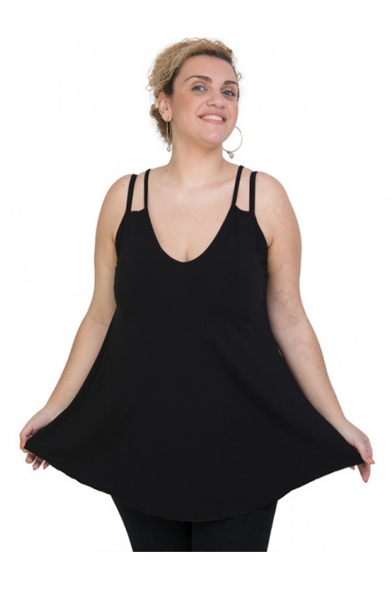 A20-227R Μπλούζα άλφα τοπ - Μαύρο A20-227R Μπλούζα άλφα τοπ - Μαύρο