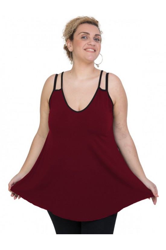 A20-227R Μπλούζα άλφα τοπ - Μπορντώ A20-227R Μπλούζα άλφα τοπ - Μπορντώ