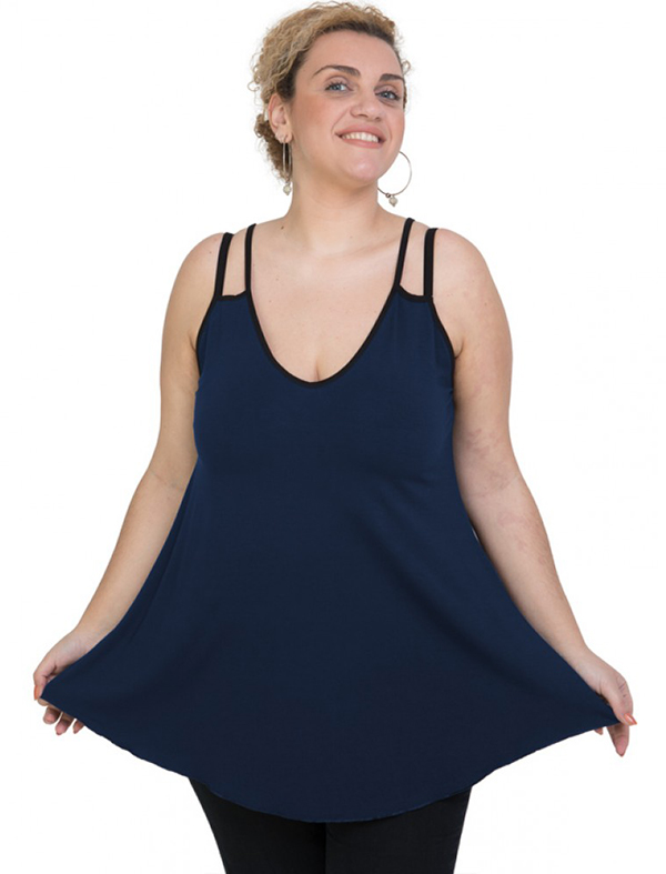 A20-227R Alpha blouse top - Navy Blue A20-227R Alpha blouse top - Navy Blue