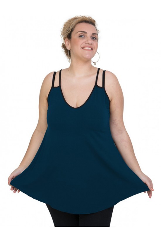 A20-227R Μπλούζα άλφα τοπ - Πετρόλ