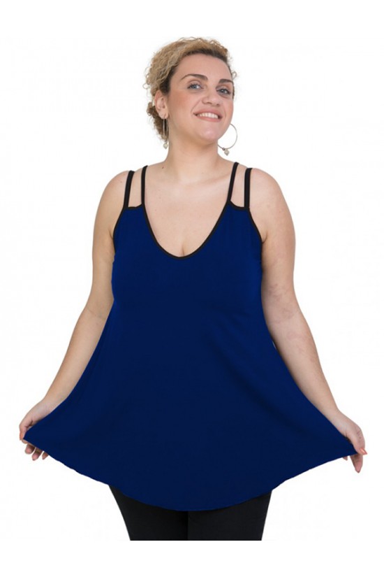 A20-227R Μπλούζα άλφα τοπ - Μπλε Ρουά