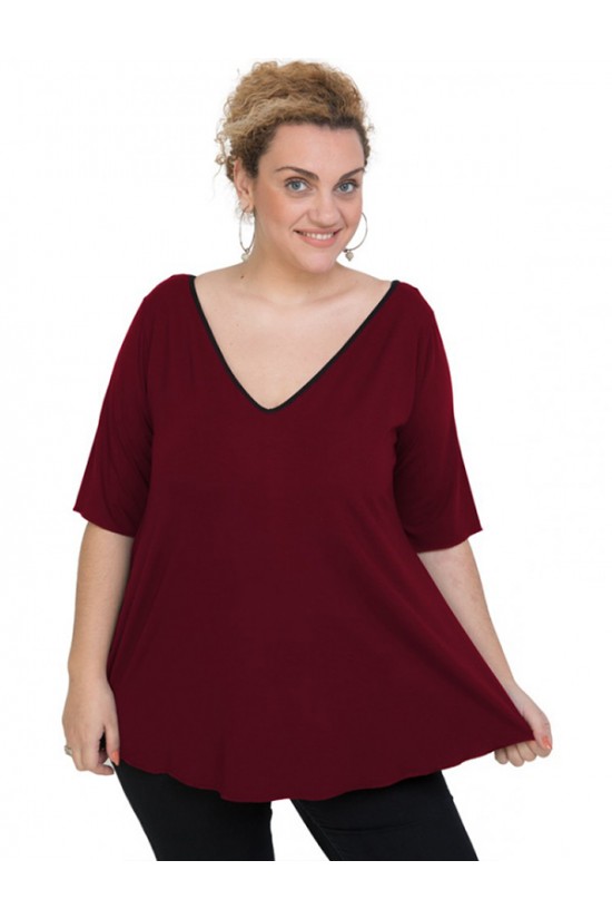 A20-227V Μπλούζα άλφα - Μπορντώ A20-227V Μπλούζα άλφα - Μπορντώ