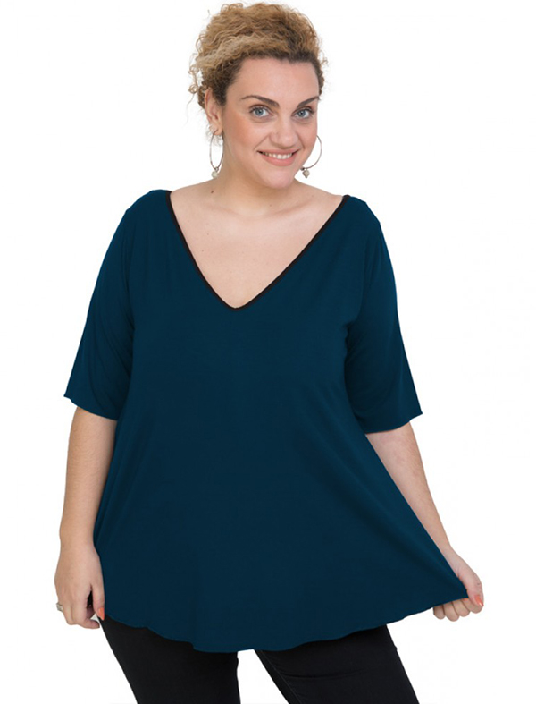 A20-227V Alpha blouse - Petrol A20-227V Alpha blouse - Petrol