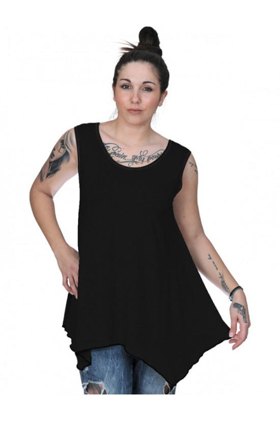A20-228B Μπλούζα άλφα τοπ - Μαύρο