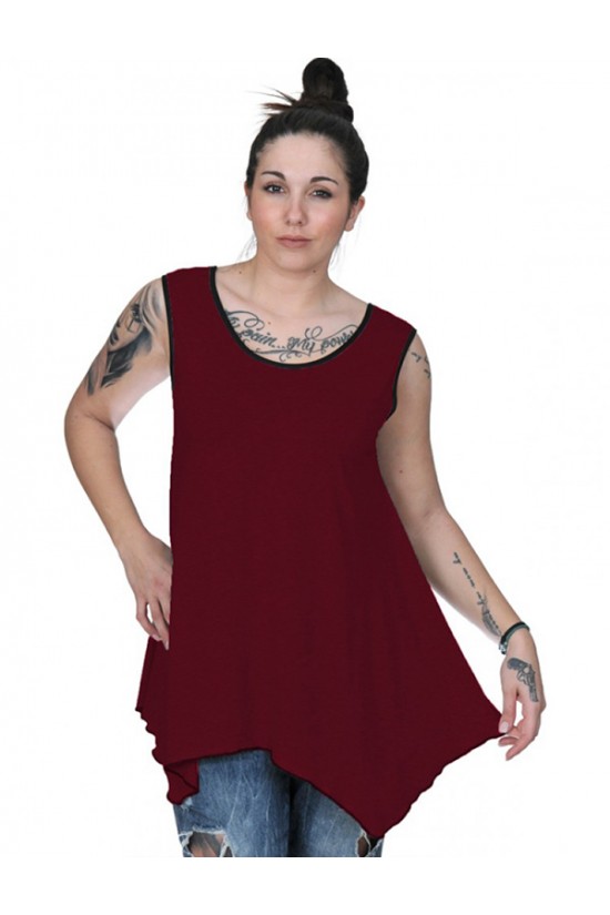 A20-228B Μπλούζα άλφα τοπ - Μπορντώ A20-228B Μπλούζα άλφα τοπ - Μπορντώ
