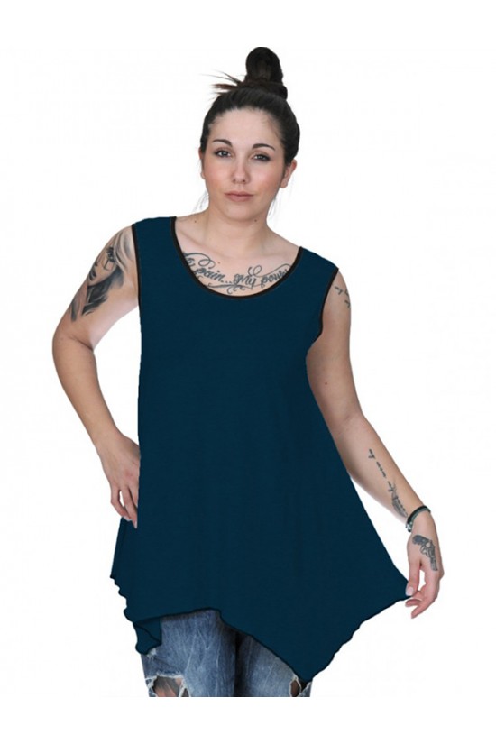 A20-228B Μπλούζα άλφα τοπ - Πετρόλ