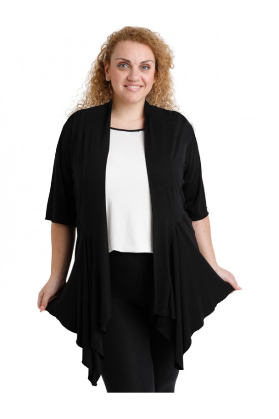 A20-241 Ζακέτα άλφα, ασύμμετρη - Μαύρο A20-241 Ζακέτα άλφα, ασύμμετρη - Μαύρο