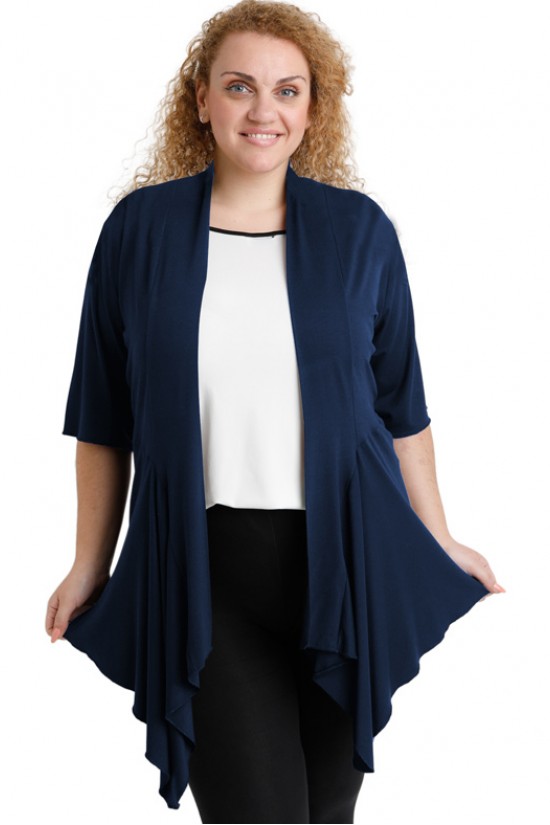 A20-241 Ζακέτα άλφα, ασύμμετρη - Μπλε Μαρέν