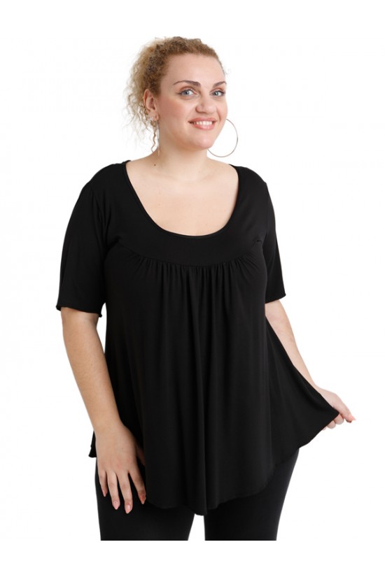 A20-244 Μπλούζα εβαζέ - Μαύρο A20-244 Μπλούζα εβαζέ - Μαύρο