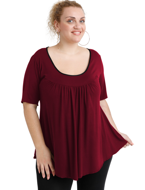 A20-244 Evaze blouse - Bordeaux A20-244 Evaze blouse - Bordeaux