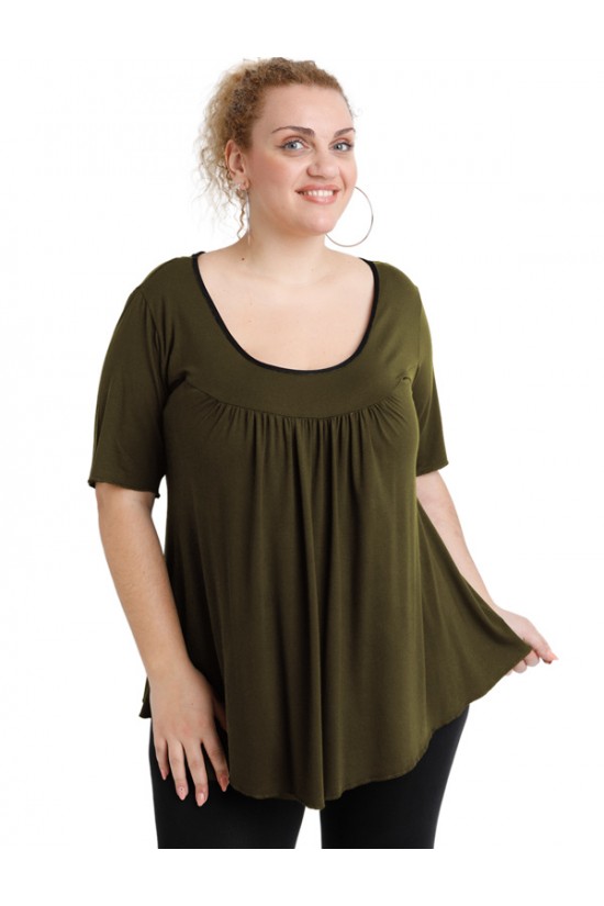 A20-244 Μπλούζα εβαζέ - Χακί A20-244 Μπλούζα εβαζέ - Χακί