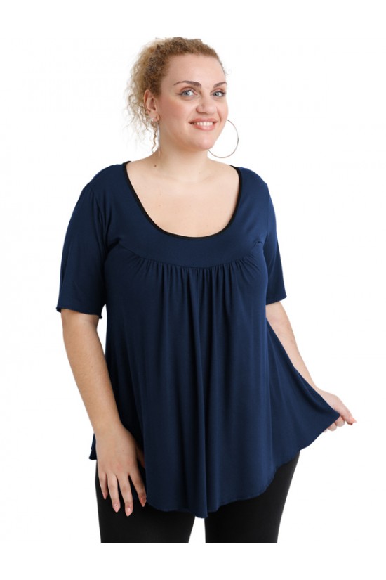 A20-244 Μπλούζα εβαζέ - Μπλε Μαρέν