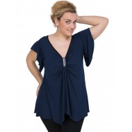 A20-255 Μπλούζα άλφα με δέσιμο στο στήθος - Μπλε Μαρέν
