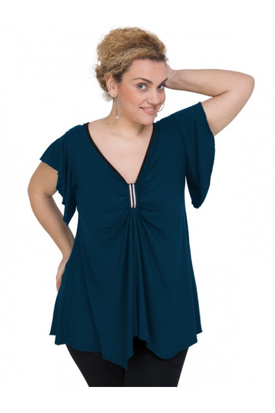 A20-255 Μπλούζα άλφα με δέσιμο στο στήθος - Πετρόλ A20-255 Μπλούζα άλφα με δέσιμο στο στήθος - Πετρόλ