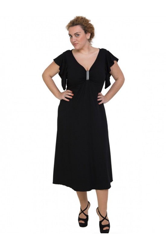 A20-255F Φόρεμα μακρύ - Μαύρο A20-255F Φόρεμα μακρύ - Μαύρο