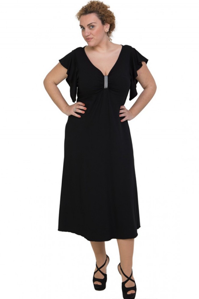 A20-255F Φόρεμα μακρύ - Μαύρο