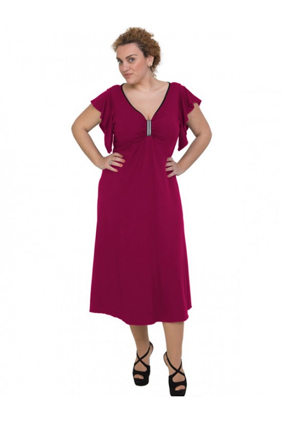 A20-255F Φόρεμα μακρύ - Φούξια