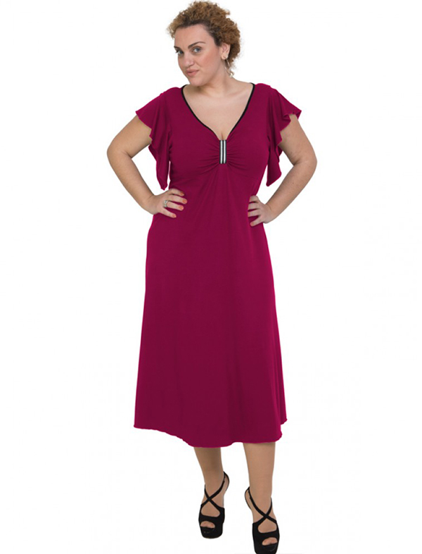 A20-255F Long dress - Fuchsia A20-255F Long dress - Fuchsia