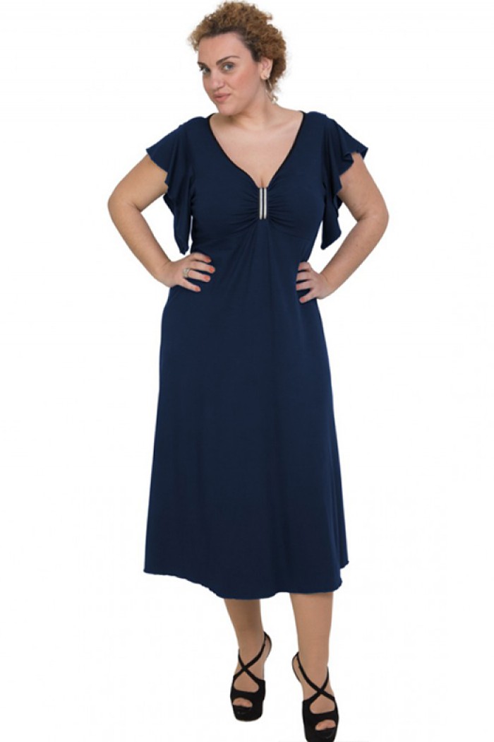 A20-255F Φόρεμα μακρύ - Μπλε Μαρέν