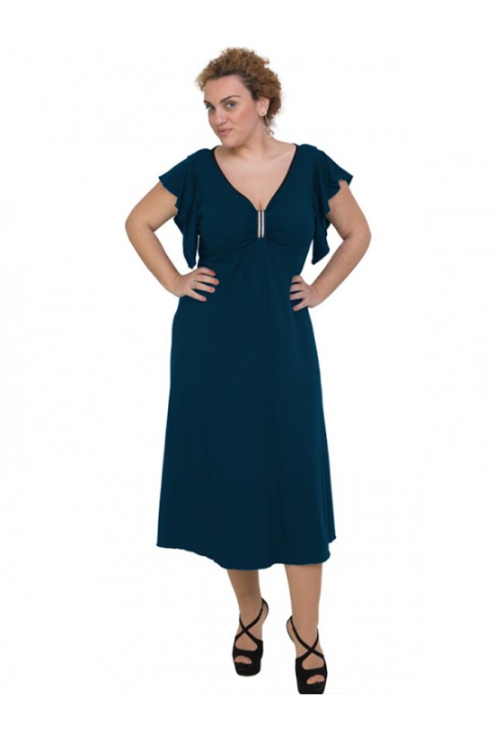 A20-255F Φόρεμα μακρύ - Πετρόλ