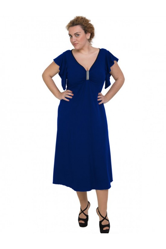 A20-255F Φόρεμα μακρύ - Μπλε Ρουά