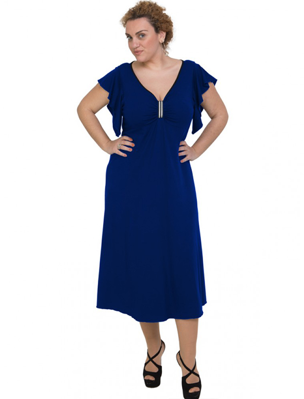 A20-255F Long dress - Royal Blue A20-255F Long dress - Royal Blue
