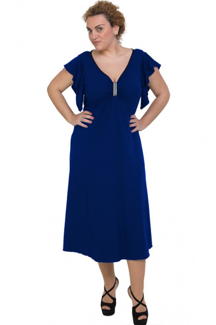 A20-255F Φόρεμα μακρύ - Μπλε Ρουά
