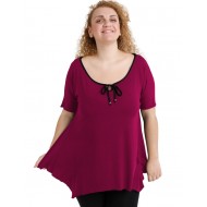 A20-256 Μπλούζα άλφα raglan με δέσιμο στο στήθος - Φούξια