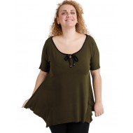 A20-256 Μπλούζα άλφα raglan με δέσιμο στο στήθος - Χακί