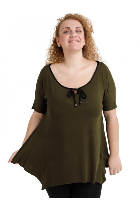 A20-256 Μπλούζα άλφα raglan με δέσιμο στο στήθος - Χακί