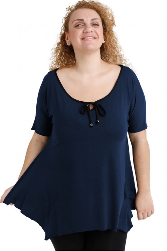A20-256 Μπλούζα άλφα raglan με δέσιμο στο στήθος - Μπλε Μαρέν