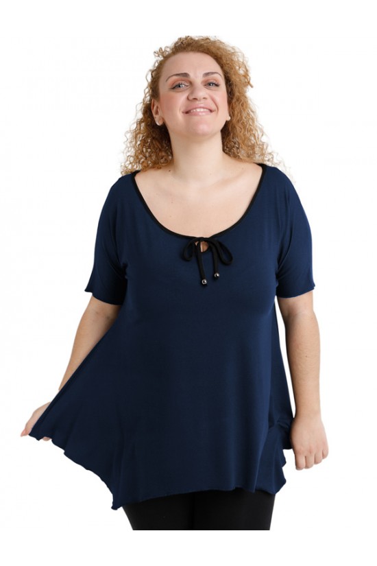A20-256 Μπλούζα άλφα raglan με δέσιμο στο στήθος - Μπλε Μαρέν