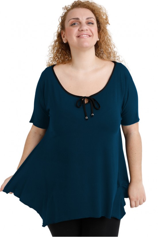 A20-256 Μπλούζα άλφα raglan με δέσιμο στο στήθος - Πετρόλ