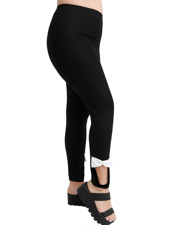 A20-263KF Leggings with bows - Black A20-263KF Leggings with bows - Black