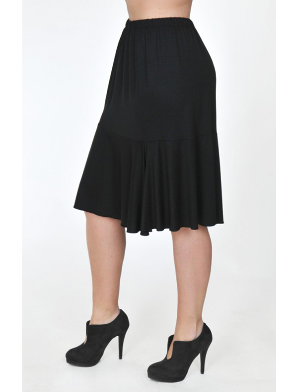 A20-268 Evaze fitted skirt with ruffles - Black A20-268 Evaze fitted skirt with ruffles - Black