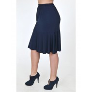 A20-268 Φούστα λοξή με λάστιχο & βολάν - Μπλε Μαρέν