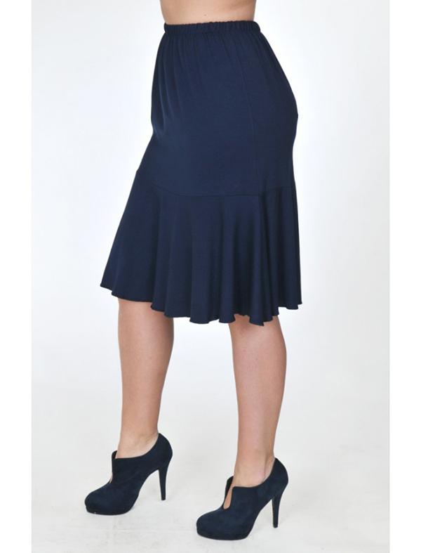 A20-268 Evaze fitted skirt with ruffles - Navy Blue A20-268 Evaze fitted skirt with ruffles - Navy Blue