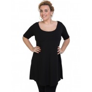 A20-276 Μπλουζοφόρεμα εβαζέ - Μαύρο