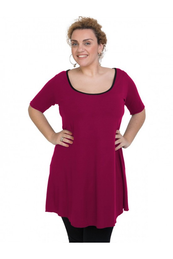 A20-276 Μπλουζοφόρεμα εβαζέ - Φούξια A20-276 Μπλουζοφόρεμα εβαζέ - Φούξια