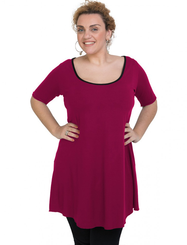 A20-276 Evaze blousedress - Fuchsia A20-276 Evaze blousedress - Fuchsia