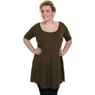 A20-276 Μπλουζοφόρεμα εβαζέ - Χακί Σκούρο
