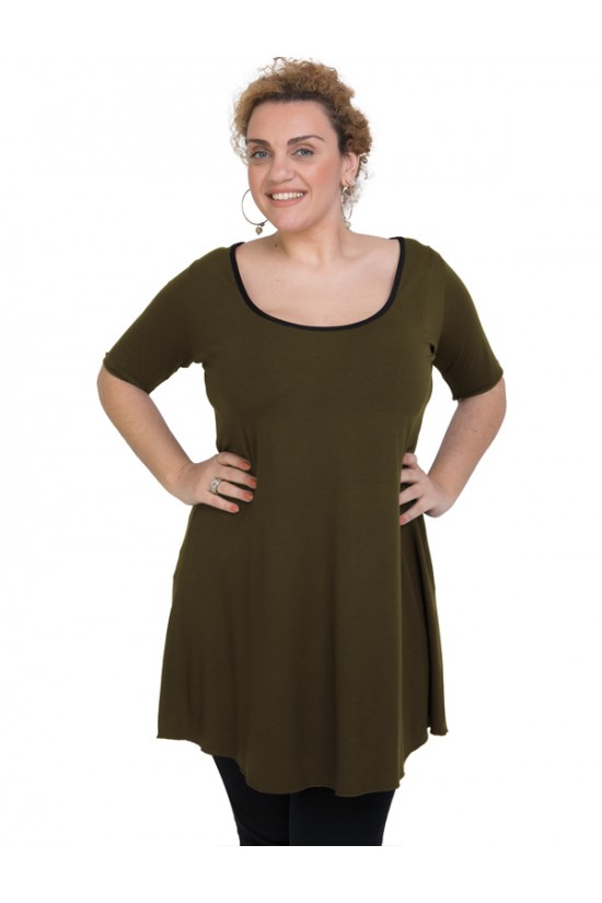 A20-276 Μπλουζοφόρεμα εβαζέ - Χακί Σκούρο A20-276 Μπλουζοφόρεμα εβαζέ - Χακί Σκούρο