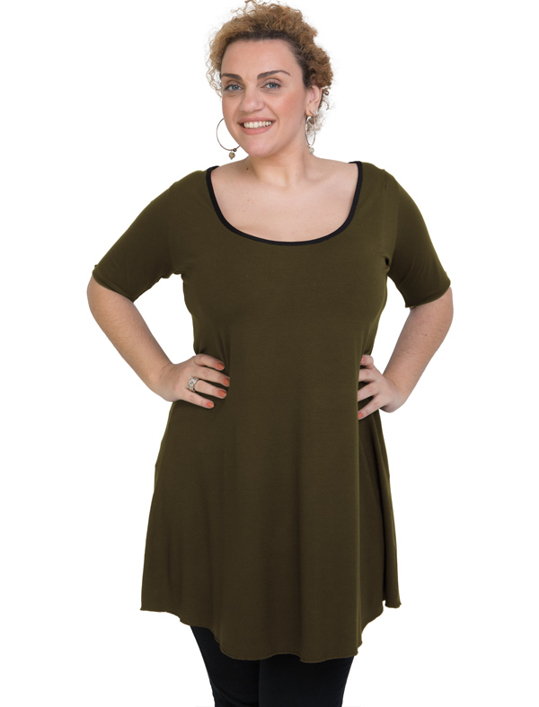 A20-276 Evaze blousedress - Khaki Dark A20-276 Evaze blousedress - Khaki Dark
