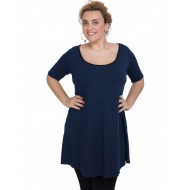 A20-276 Μπλουζοφόρεμα εβαζέ - Μπλε Μαρέν