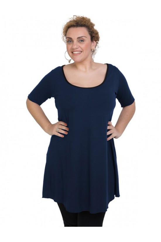 A20-276 Μπλουζοφόρεμα εβαζέ - Μπλε Μαρέν A20-276 Μπλουζοφόρεμα εβαζέ - Μπλε Μαρέν