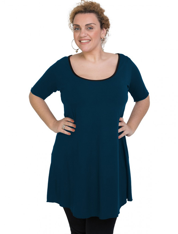 A20-276 Evaze blousedress - Petrol A20-276 Evaze blousedress - Petrol